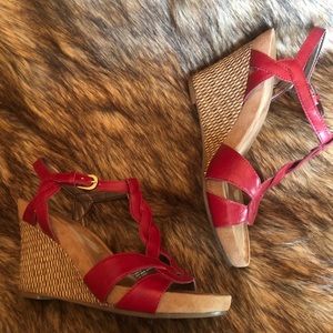 Red Aerosoles wedge sandals